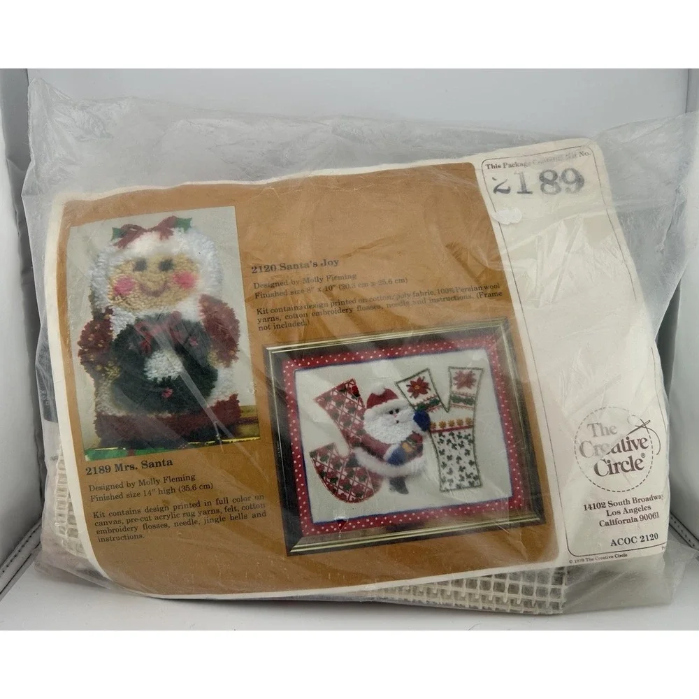 The Creative Circle‎ - 2189 Mrs. Santa - Embroidery Kit - Made in USA - Vintage